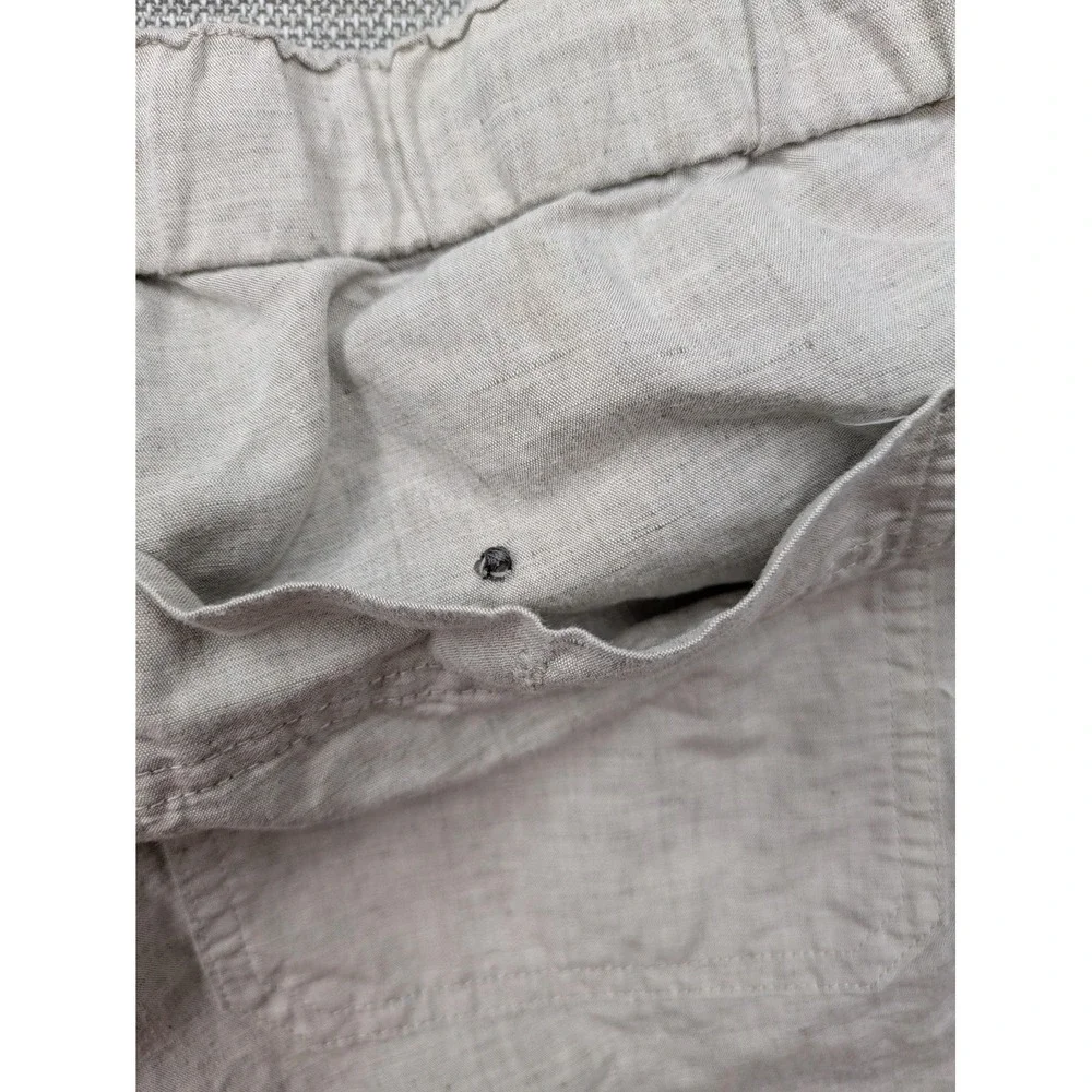 Vince Shorts Mens XXL Beige Linen Cotton Drawstring Elastic Waist Casual 9 In